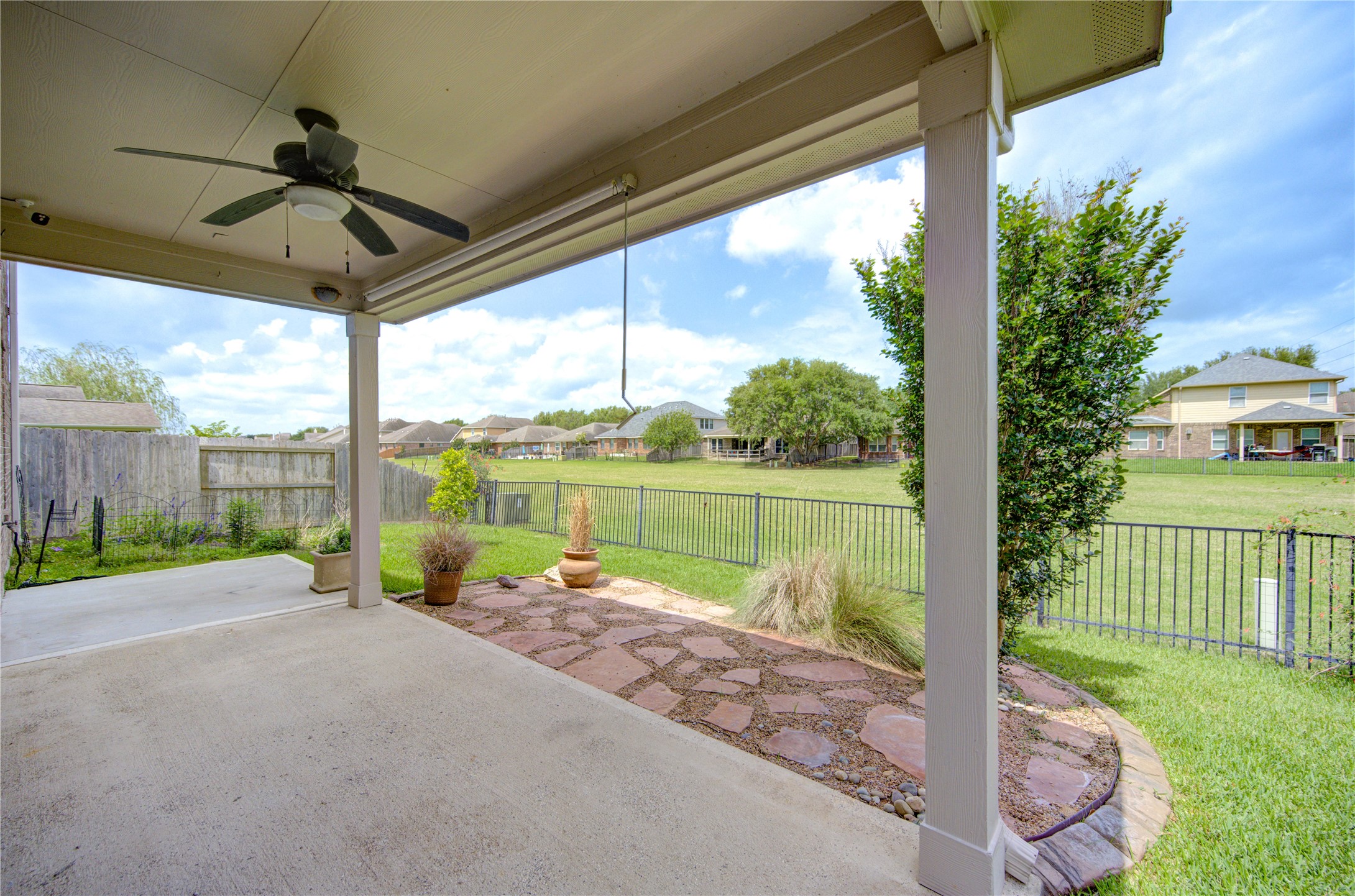 6014 Watford Bend Rosenberg, TX 77471 - Photo 4 of 18 05 – Covered back patio overlooking the yard—perfect for outdoor dining.