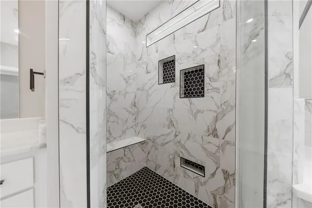 a bathroom with a shower