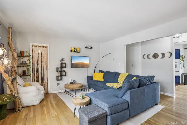 a living room with furniture and a couch