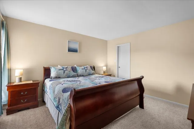 a bedroom with a bed and a tv