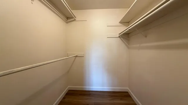 a view of small space with racks on the wall