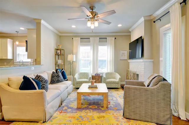 a living room with furniture and a couch