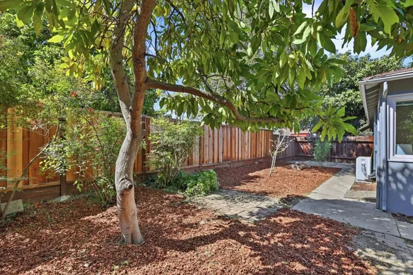 a wooden fence with a tree in the background