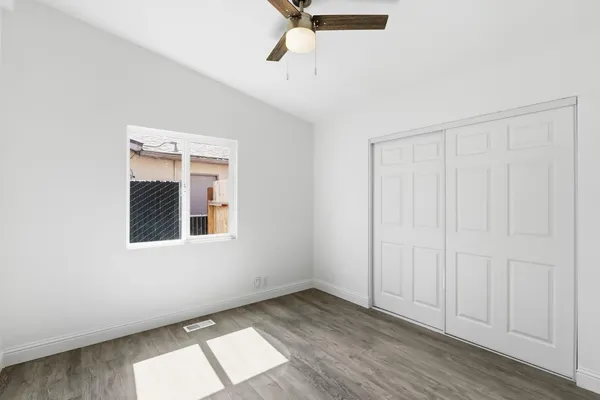 an empty room with a window
