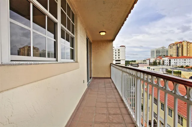 a view of city from a balcony