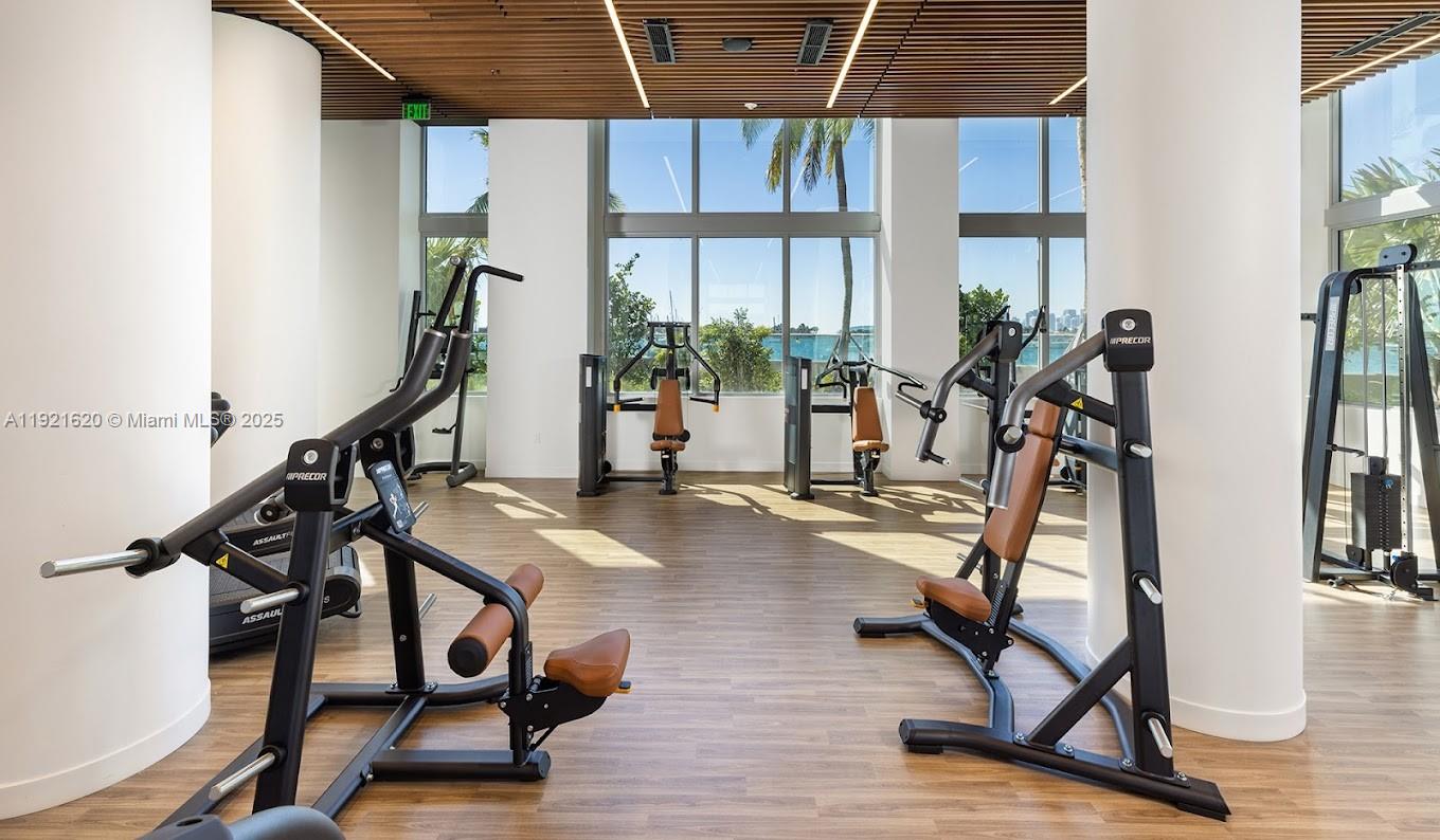 1500 Bay Road, Unit 1558S Miami Beach, FL 33139 - Photo 40 of 54 a view of a room with gym equipment