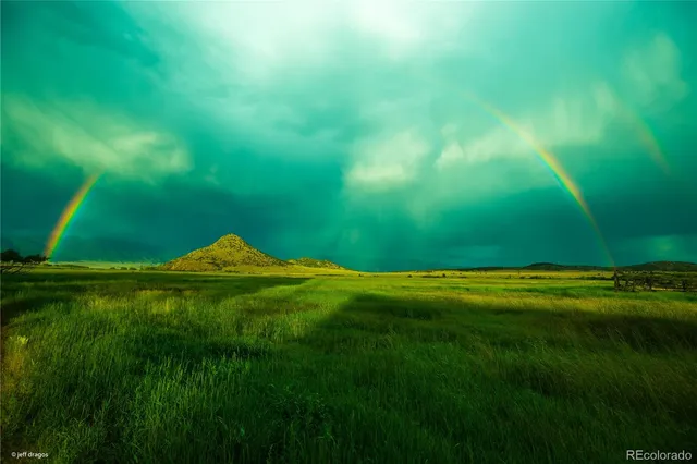 a view of a lake with green space