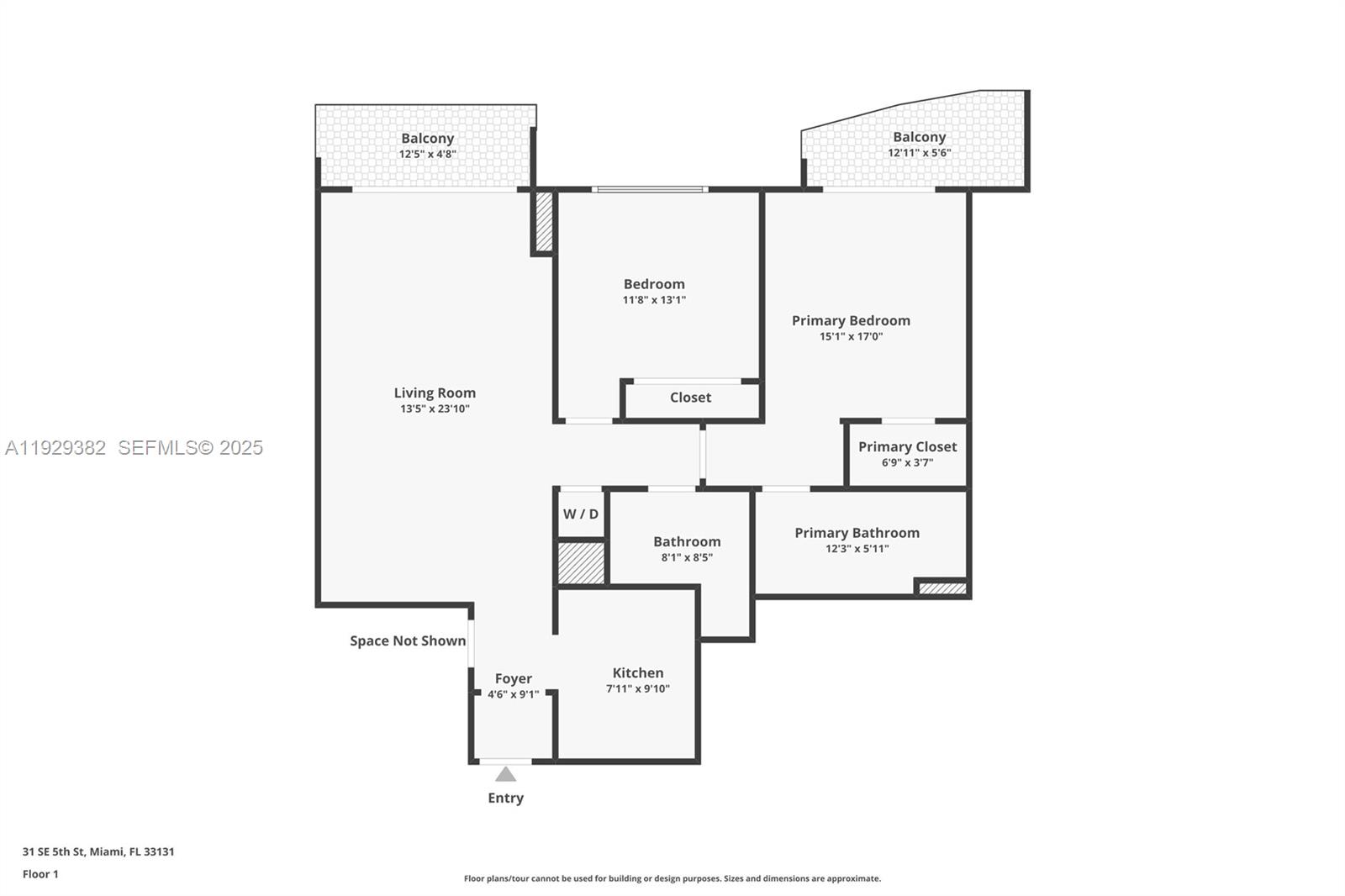 31 Southeast 5th Street, Unit 4314 Miami, FL 33131 - Photo 6 of 40 a picture of a floor plan
