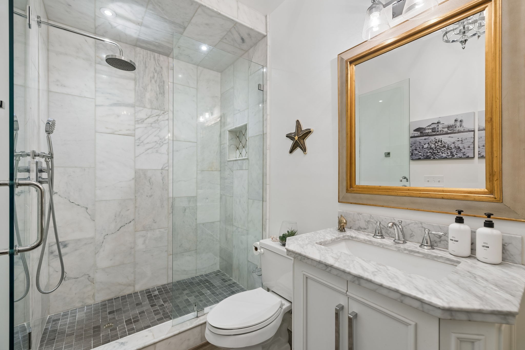 911 Bluff Road Brentwood, TN 37027 - Photo 40 of 61 a bathroom with a granite countertop sink a toilet and shower