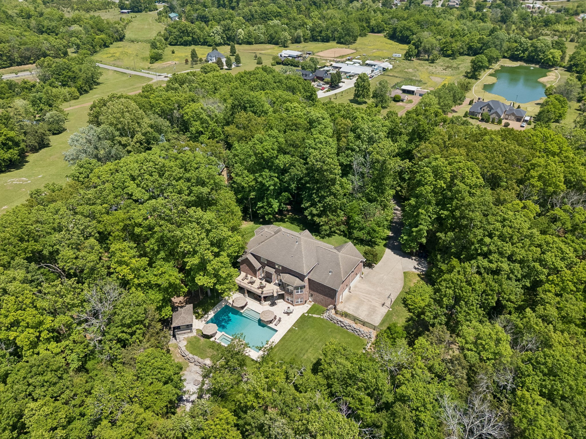 911 Bluff Road Brentwood, TN 37027 - Photo 55 of 61 an aerial view of residential house with outdoor space and trees all around