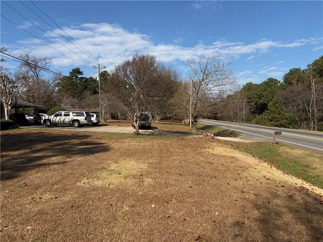 a view of street with houses