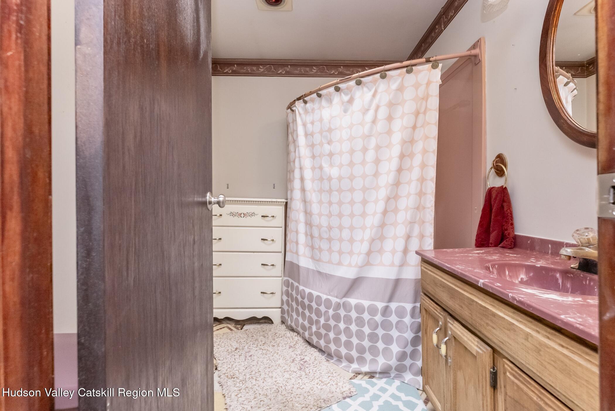 137 Bush Road Stone Ridge, NY 12484 - Photo 25 of 39 a bathroom with a sink and a mirror