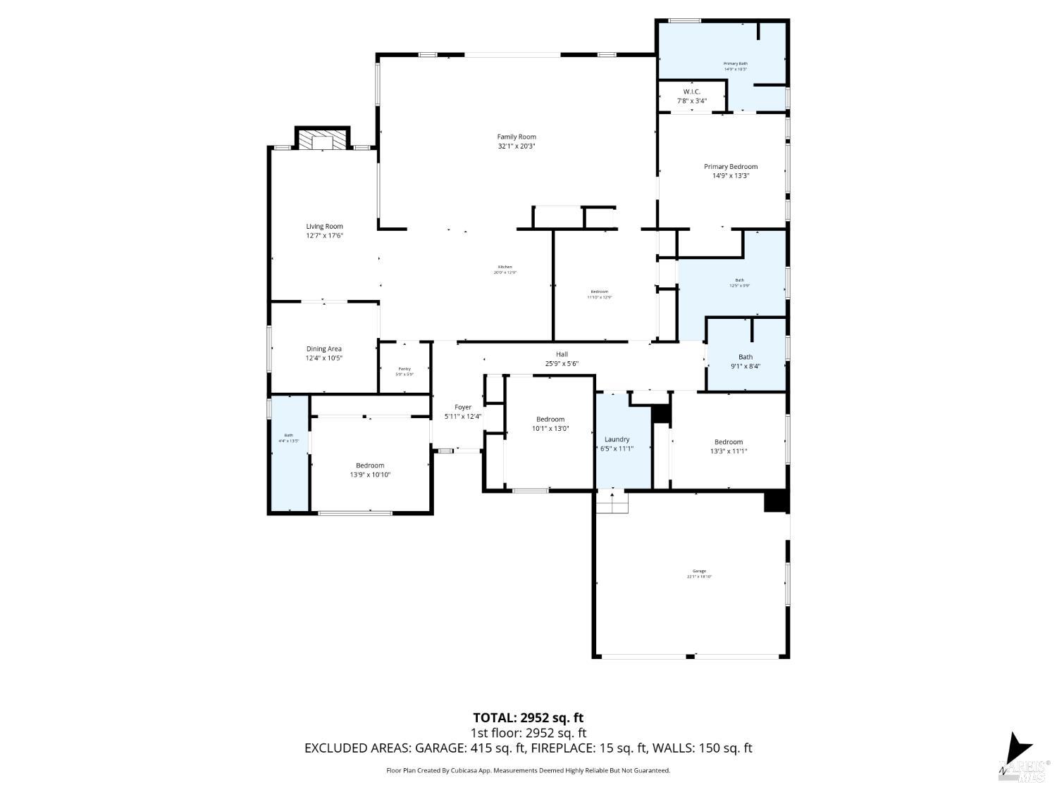 2447 Rigdon Street Napa, CA 94558 - Photo 79 of 79 Floor plan with room estimated room dimensions.