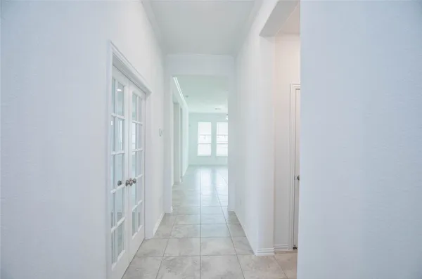 a view of a backyard with a garden and trees