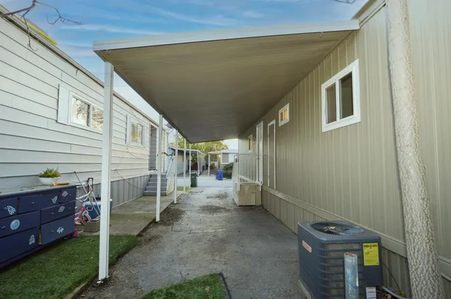 a backyard of a house with lots of green space