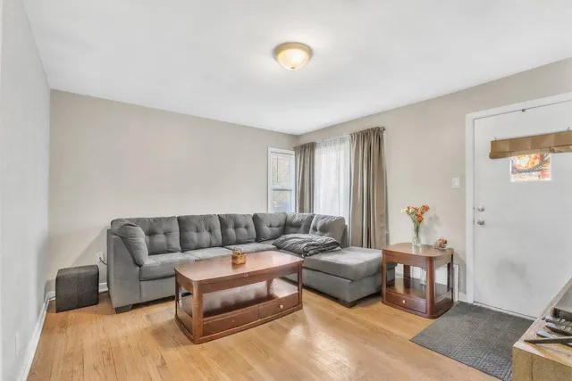 a living room with furniture and a couch