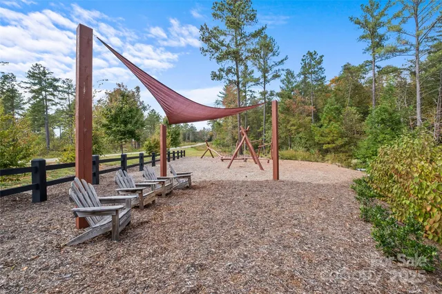 a view of a park with slide