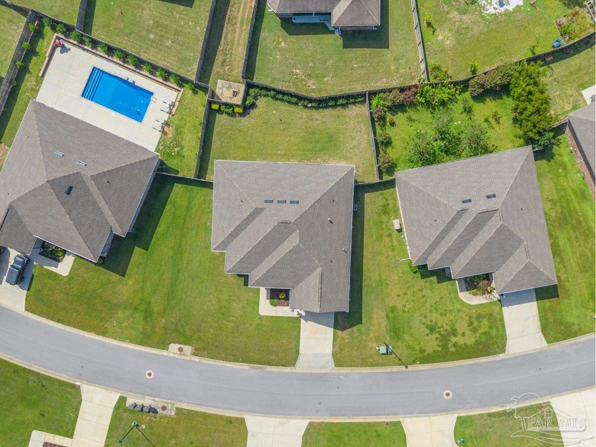 441 Broadleaf Circle Cantonment, FL 32533 - Photo 38 of 42 an aerial view of residential houses with outdoor space and swimming pool