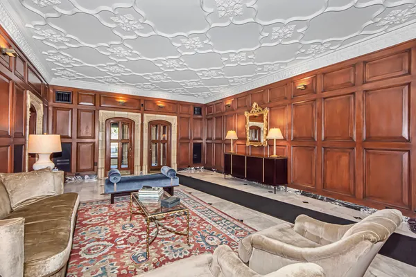 a living room with furniture