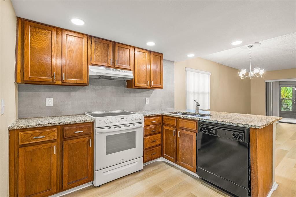 125 Woodlake Wynde Oldsmar, FL 34677 - Photo 11 of 20 a kitchen with granite countertop cabinets stainless steel appliances and a sink