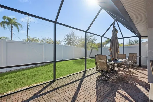 a view of outdoor space with seating area