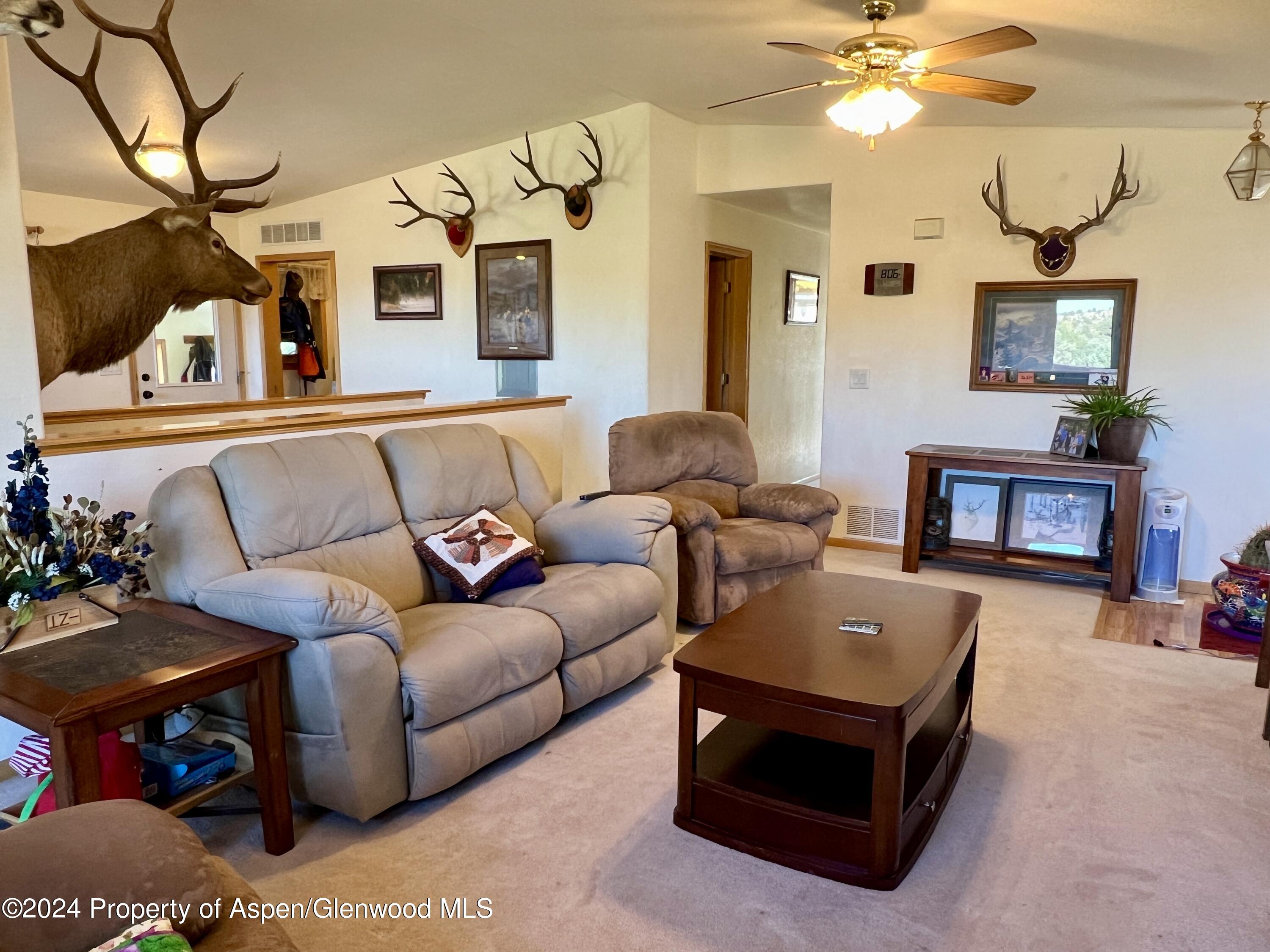709 Rimrock Drive Meeker, CO 81641 - Photo 8 of 27 a living room with furniture and a fireplace