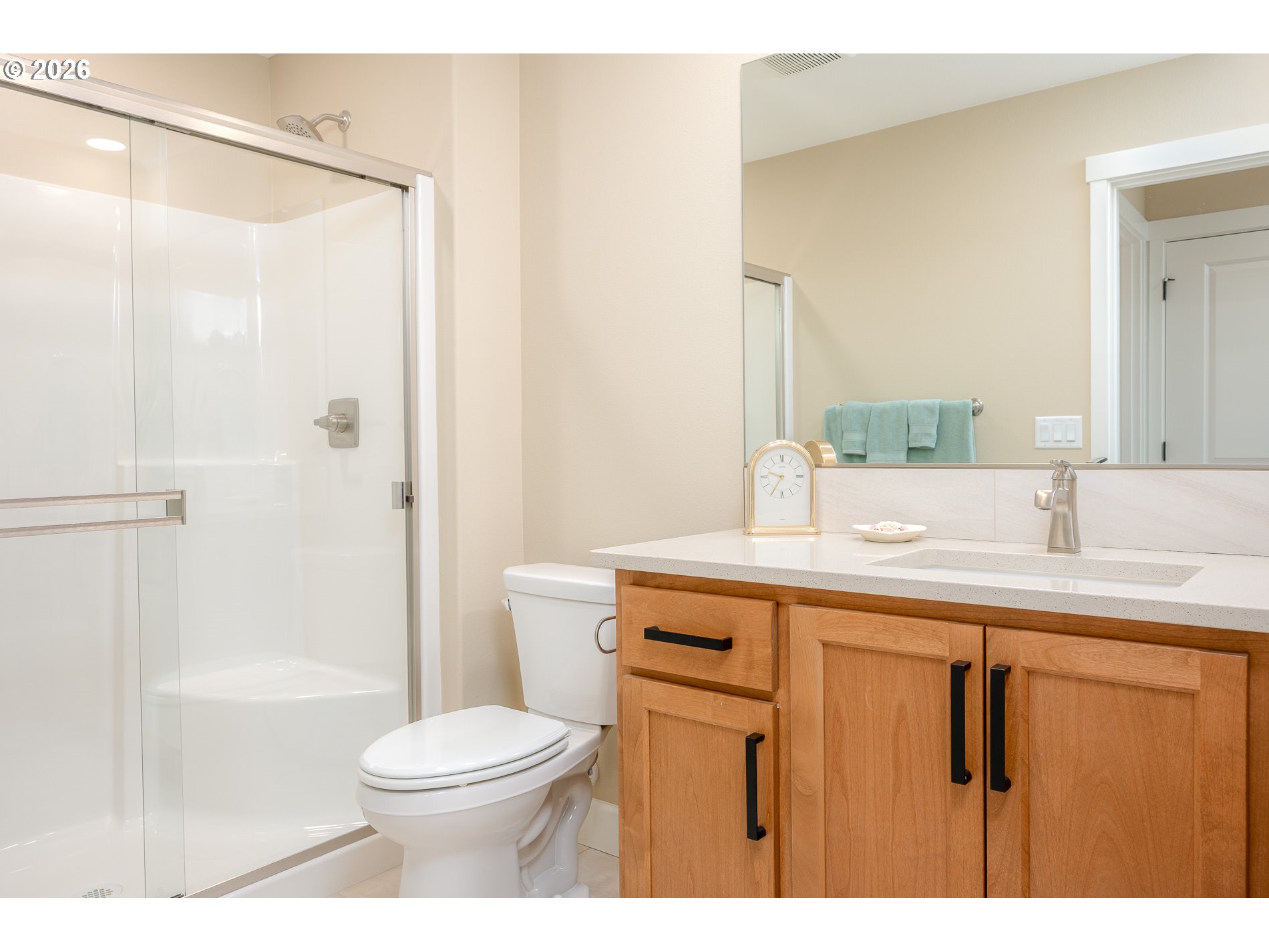 Undisclosed Address Ridgefield, WA 98642 - Photo 34 of 46 a bathroom with a sink a toilet and shower