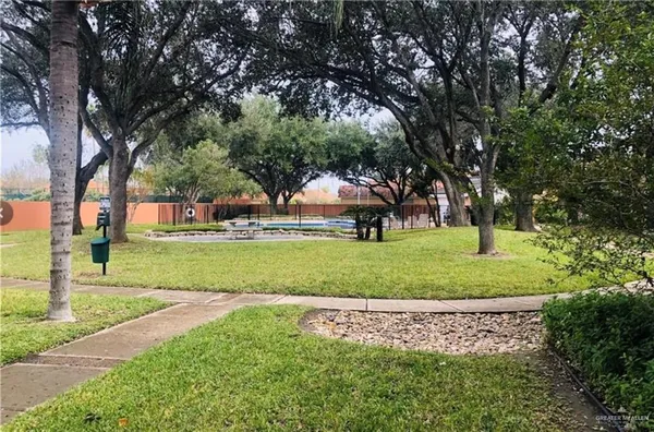 a view of a park with tree s