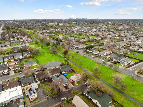 an aerial view of multiple house