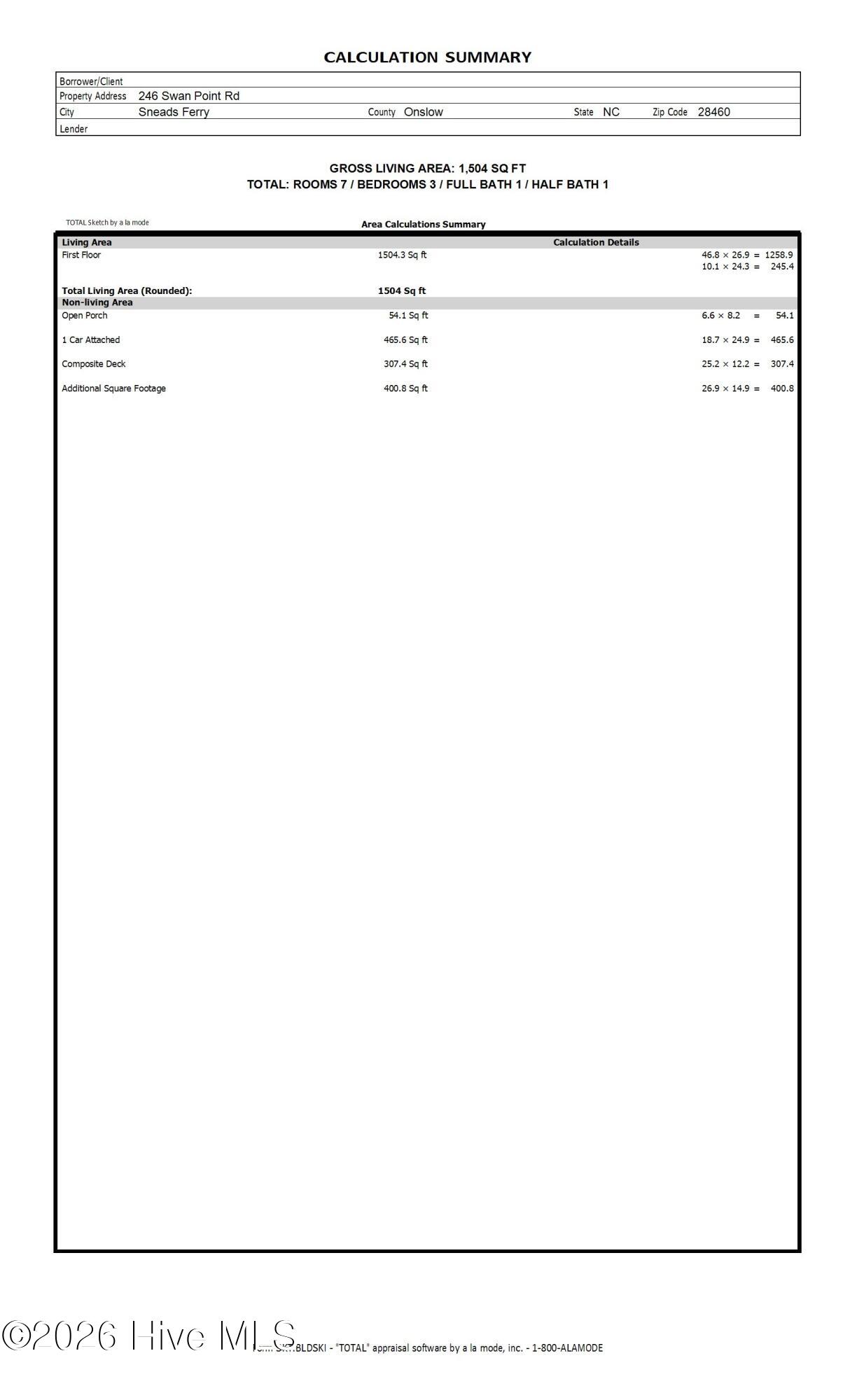 246 Swan Point Road Sneads Ferry, NC 28460 - Photo 17 of 17 246 Swan Point Rd - Floor Plan conv 2