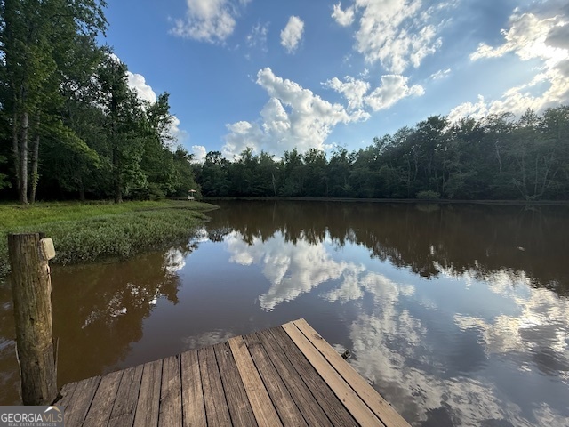 a view of a lake with outside space