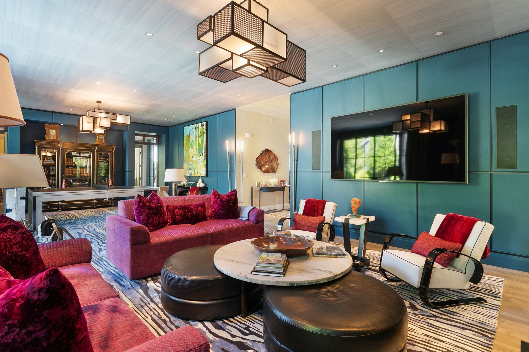 5845 Old 96 Franklin, TN 37064 - Photo 31 of 70 a living room with furniture a flat screen tv and kitchen view