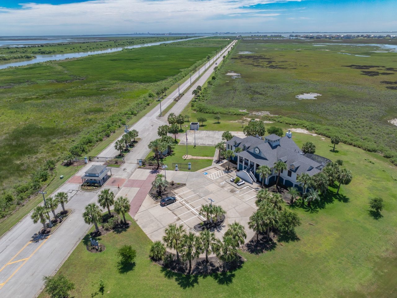9 Half Moon Hitchcock, TX 77563 - Photo 6 of 39 an aerial view of ocean beach and residential house with swimming pool