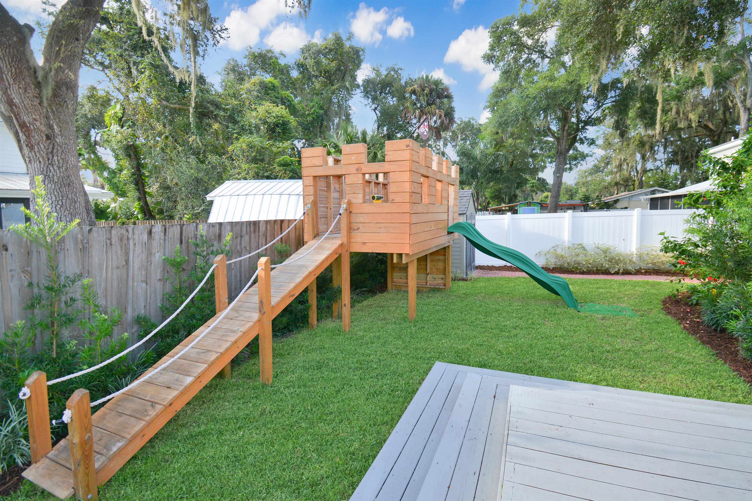 156 Egret Road St. Augustine, FL 32086 - Photo 25 of 44 a view of deck with two chairs and wooden fence