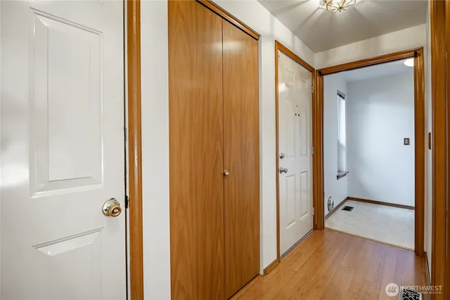 a view of a hallway with a elevator