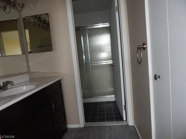 a bathroom with a sink and mirror
