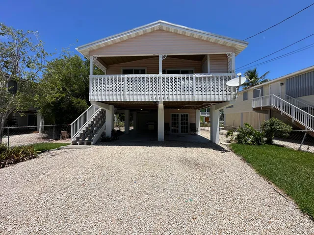 an outdoor view with patio