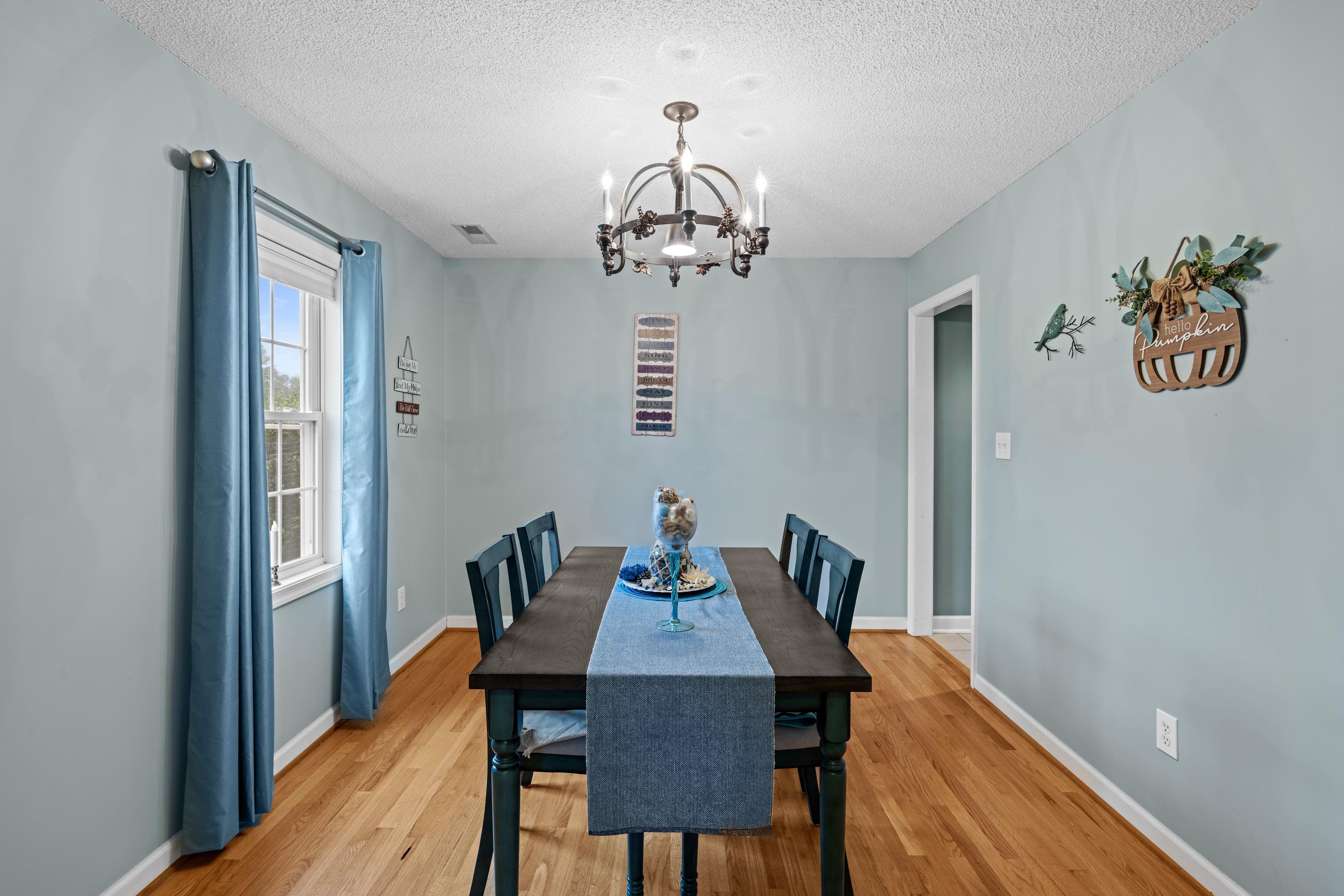 48 Meadow Ridge Road Waynesboro, VA 22980 - Photo 30 of 71 a view of a dining room with furniture wooden floor and a chandelier