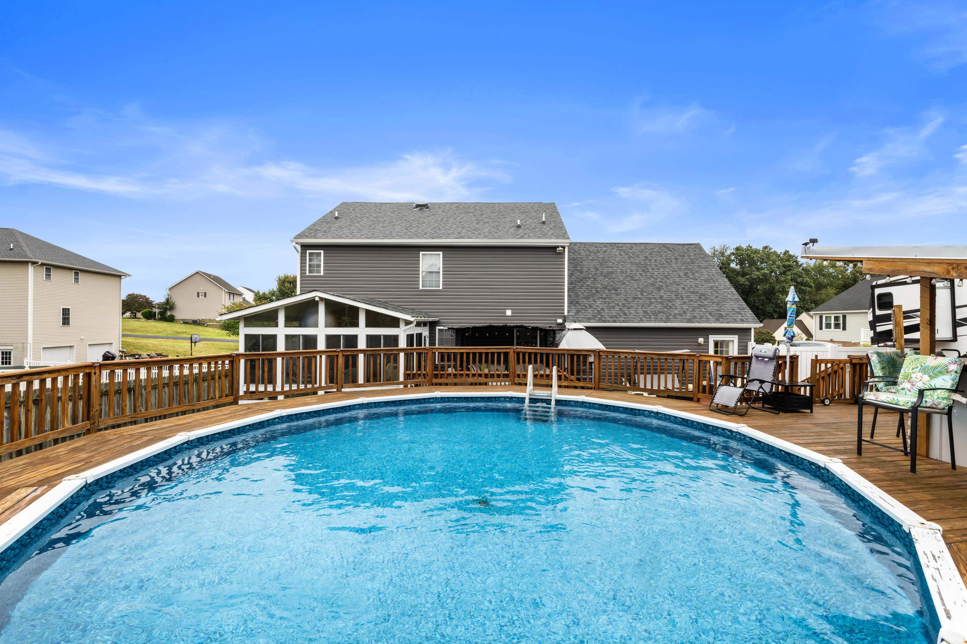 48 Meadow Ridge Road Waynesboro, VA 22980 - Photo 53 of 71 a view of a house with swimming pool and porch