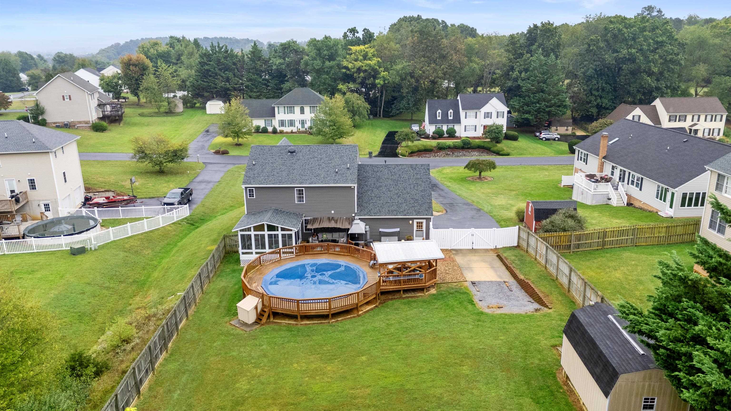 48 Meadow Ridge Road Waynesboro, VA 22980 - Photo 68 of 71 an aerial view of a house with swimming pool garden and patio