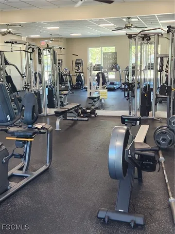 a room with gym equipment