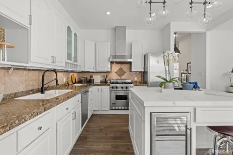 a bathroom with a sink and mirror