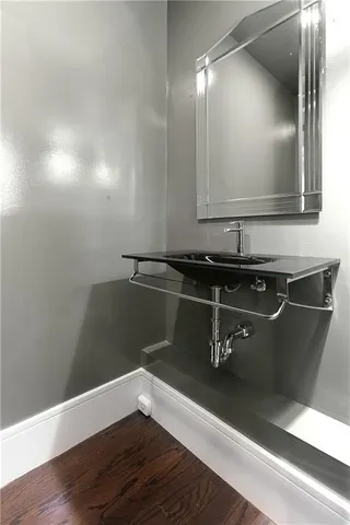 a view of entryway with wooden floor