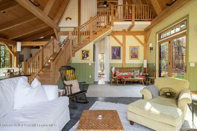 a living room with furniture