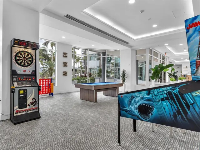 a view of a furniture in a room