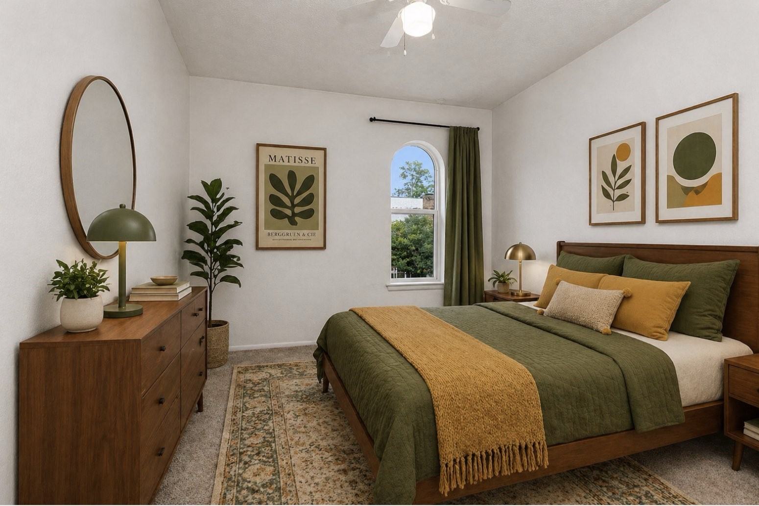 9541 Clanton Street Houston, TX 77080 - Photo 36 of 44 a bedroom with bed and a potted plant