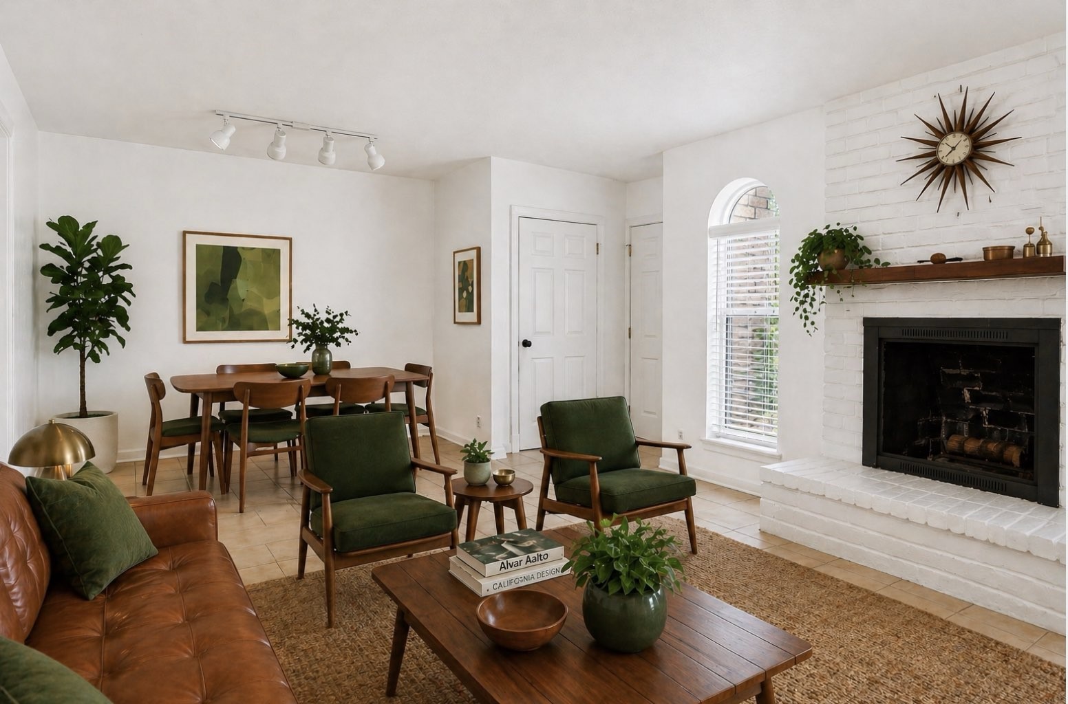9541 Clanton Street Houston, TX 77080 - Photo 7 of 44 a living room with furniture and a fireplace