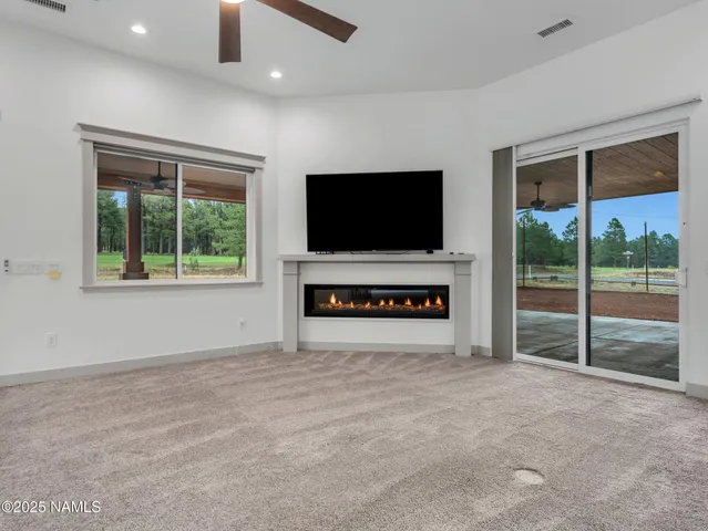 a view of a hallway with a window