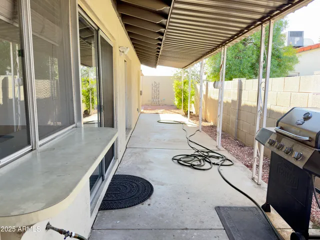 a house view with a outdoor space
