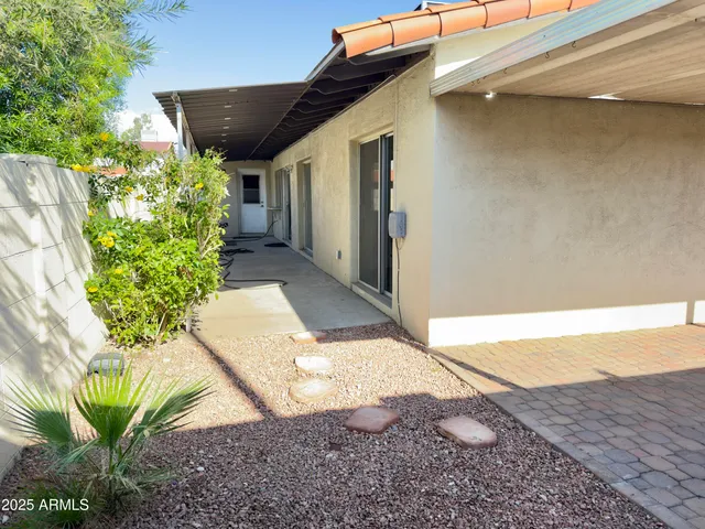a backyard of a house